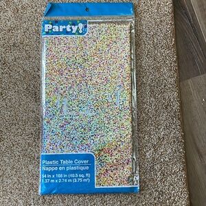 Tablecover Table Covers Holographic Foil Rainbow Dots 54”x108”